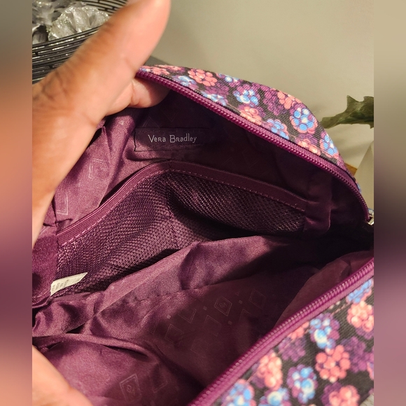 Vera Bradley Floral Cosmetic Bag - Purple and Pink NWOT - Picture 4 of 5